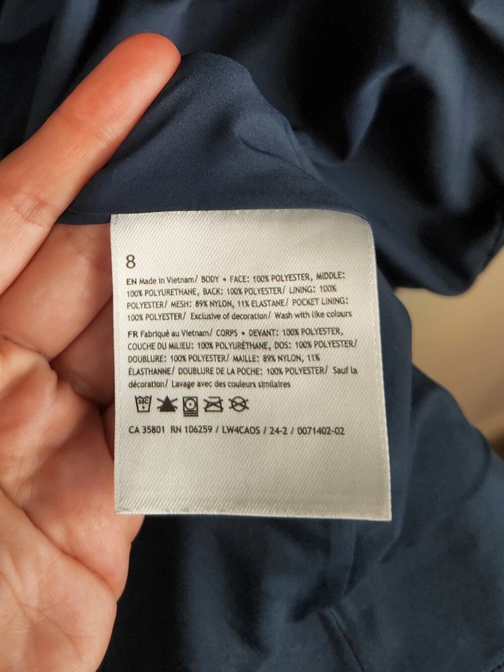 Lululemon Navy Blue Rain Rebel Hooded Jacket sz 8 - Picture 12 of 14